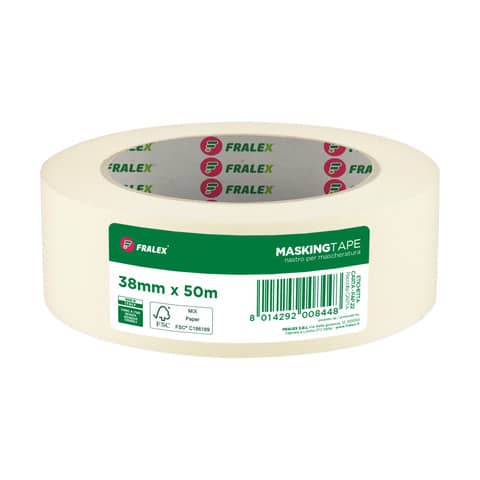 Nastro carta per mascheratura Fralex - 38 mm x 50 m - colore avorio - 60SF060050WP1593P